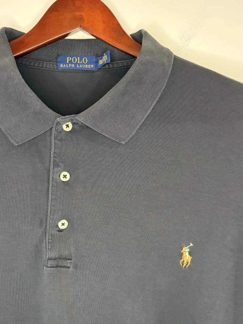 Polo Ralph Lauren Soft Cotton Polo Shirt Mens 3XLT Short Sleeve Black Flesh Pony